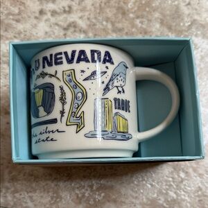 Starbucks Been There Series Collectible Nevada Mug - White and Blue. New in Box